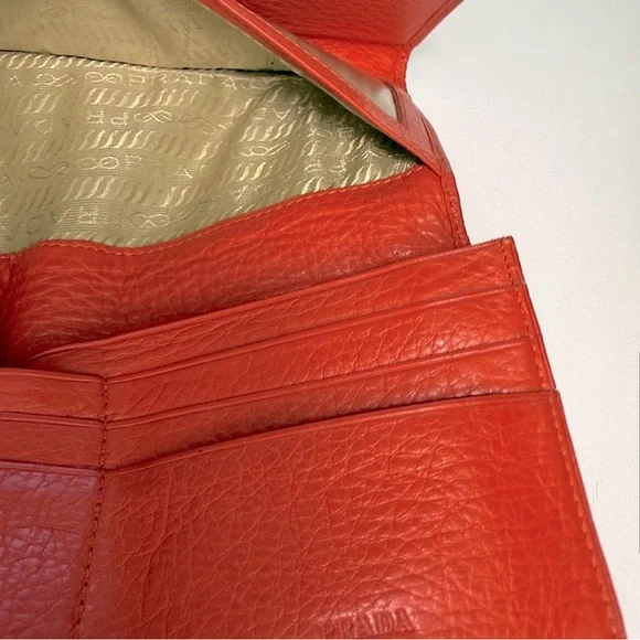Prada Red Leather Wallet Authentic EUC - Picture 2 of 8
